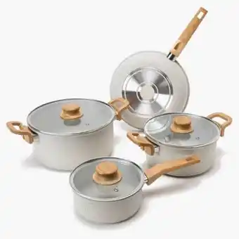 Linio Batería de cocina antiadherente white wood 7 pzs oferta