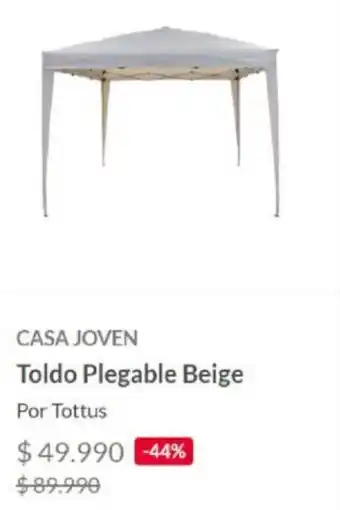 Tottus Casa Joven Toldo Plegable Beige oferta