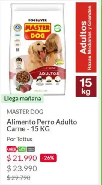 Tottus Master Dog Alimento Perro Adulto Carne - 15kg oferta