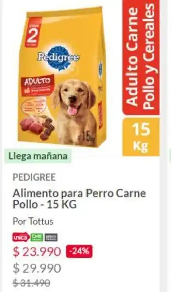 Tottus Pedigree Alimento para Perro Carne Pollo - 15kg oferta