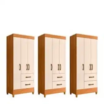 Abcdin Combo 3 clóset favatex mobi 3 puertas café oferta