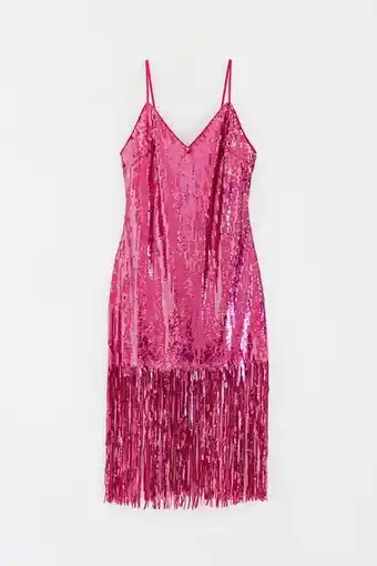 H&M Vestido de lentejuelas con flecos en la basta oferta