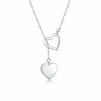 Linio Collar amor doble corazon plateado. oferta