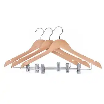 Santa Isabel Pack 3 colgadores madera con ganchos oferta
