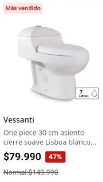 Easy Vessanti One Piece 30cm Asiento Cierre Suave Lisboa Blanco oferta