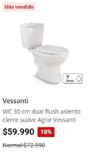 Easy Vessanti WC 30cm Dual Flush Asiento Cierre Suave Agne Vessanti oferta