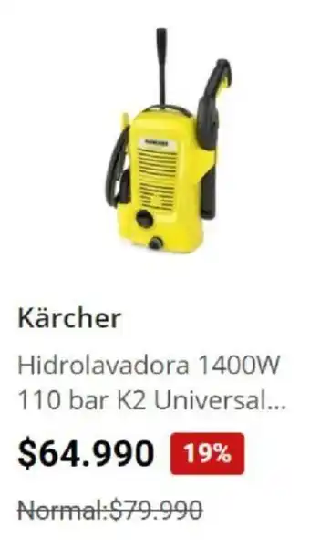 Easy Kärcher Hidrolavadora 1400W 110 Bar K2 Universal oferta