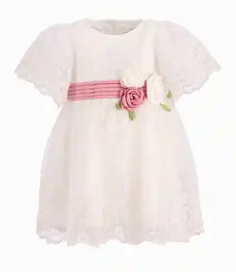Limonada Vestido bebé con cinturon y flores limonada crudo oferta