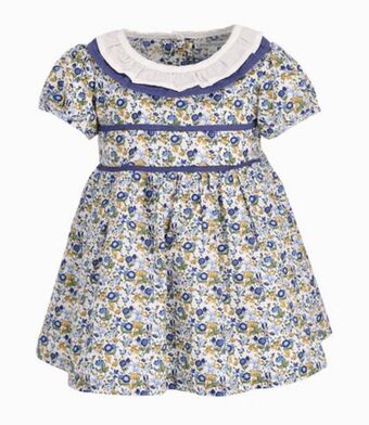 Limonada Vestido con cuello pierrot bebé niña 100% algodón crudo limonada oferta