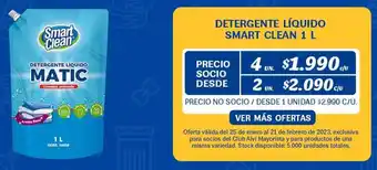 Alvi Detergente Líquido Smart Clean 4un x 1L oferta