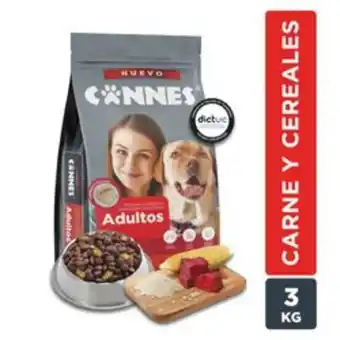 Unimarc Alimento perro adulto cannes sabor carne y cereales 3 kg oferta