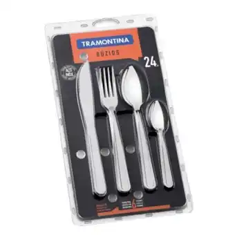 Linio Juego cubiertos cucharas tenedor cuchillo 24 pzas tramontina oferta