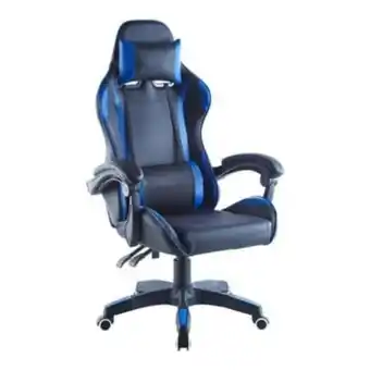 Linio Silla gamer ergonómica reclinable negra con azul oferta