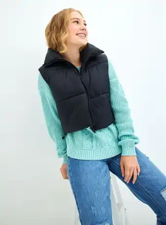 Paris Parka puffa sin mangas acolchada cropped cuello en contraste oferta