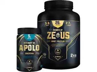 Ripley Pack guerrero - 1 whey protein zeus de 2 kg (chocolate) + creatina apolo 300 g oferta