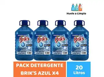 Ripley Pack 4 detergente briks azul 5 litros oferta