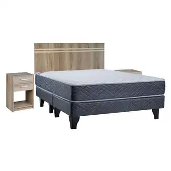 Cama europea new mega 2 plazas base dividida+ set granada