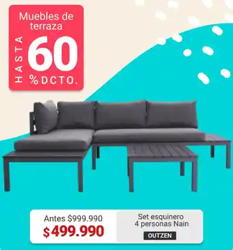 Easy Set Esquinero 4 PErsonas Nain OUTZEN oferta