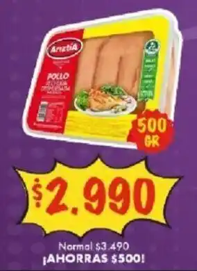 Super Bodega a Cuenta Ariztía Pollo Pechuga Deshuesada Marinada 500g oferta