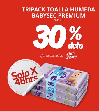 Unimarc Tripack Toalla Humeda Babysec Premium 3 x 45un oferta