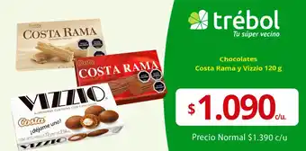 Supermercado El Trébol Chocolates Costa Rama y Vizzio 120g oferta