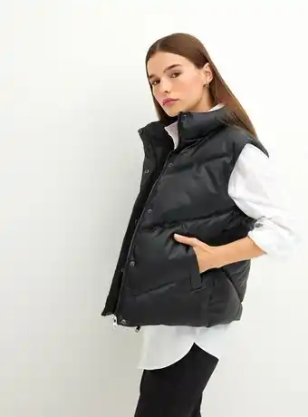 Paris Parka acolchada sin mangas efecto piel oferta