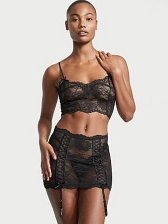 Victoria's Secret Lace crop top and garter skirt set oferta