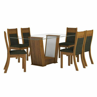 Lider Juego de Comedor Roma 6 Sillas Nogal oferta