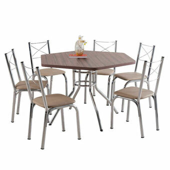 Juego Comedor Vancouver Cromado Con 6 Sillas