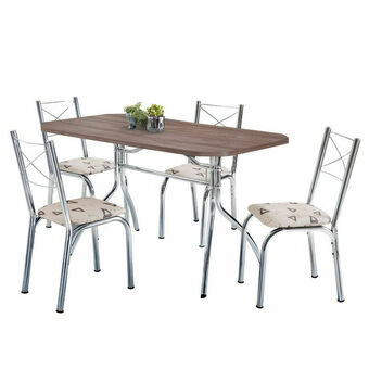 Lider Juego Comedor Miami Cromado Con 4 Sillas oferta