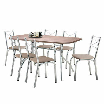 Lider Juego Comedor Italia Cromado Con 6 Sillas oferta