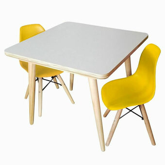 Lider Set Mesa Blanca + 2 Sillas Eames Amarillas oferta