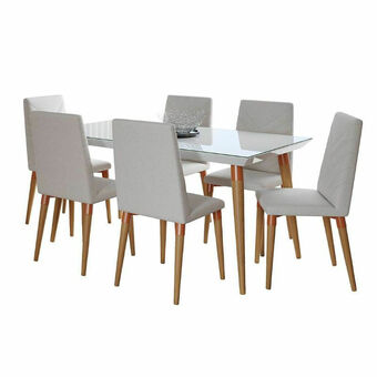 Lider Juego de Comedor Liv 6 Sillas Tai 1.8 Off White oferta