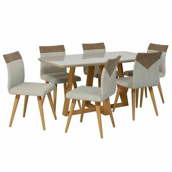 Lider Juego de Comedor Vidrio Bennett 6 Sillas Becca oferta