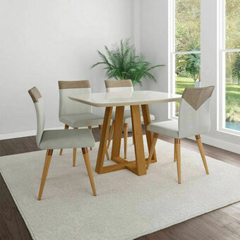 Lider Juego de Comedor Vidrio Bennett 4 Sillas Becca oferta