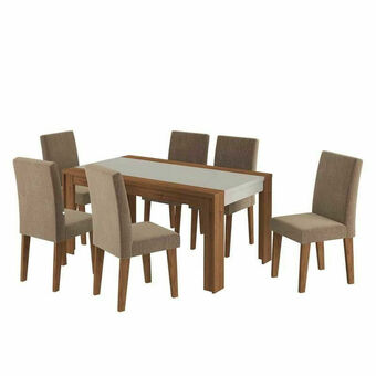 Lider Juego de Comedor 6 Sillas Lorenzi II Nogal/Blanco oferta