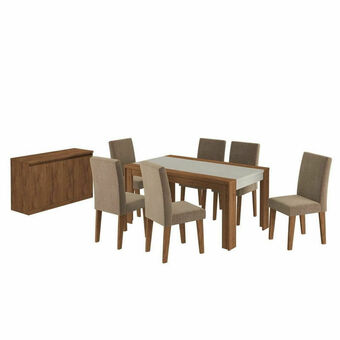 Lider Juego de Comedor 6 Sillas + Buffet Lorenzi Nogal oferta