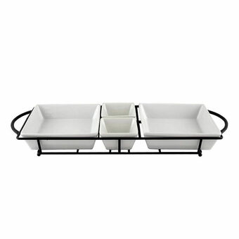 Lider Juego de Platos Tidbit de 4 Secciones con Soporte de Metal oferta