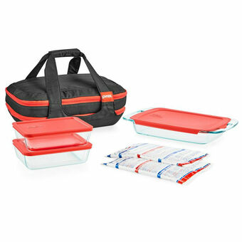 Lider Set de 3 Fuentes Rectangulares con Tapa y Bolso Portables oferta
