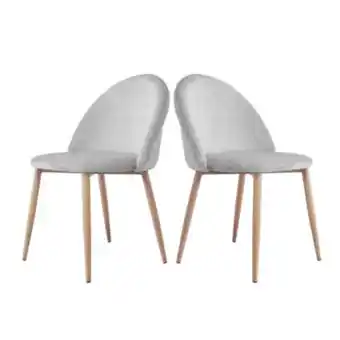 Linio Pack 2 silla felpa velvet gris claro oferta