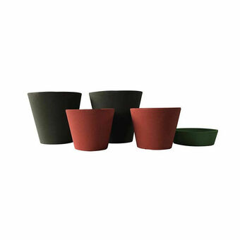 Lider Set 5 Maceteros Arena 2 Alto Grafito / 2 Vasijas Rojo y 1 Suculenta Verde oferta