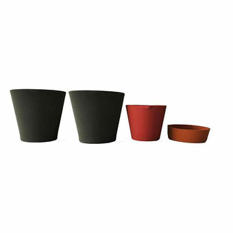 Lider Set 4 Maceteros Arena 2 Alto Grafito / 1 Vasija Rojo y 1 Suculenta Naranjo oferta