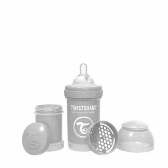 Mamadera Anticólico 180ml Gris Pastel