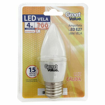 Lider Ampolleta LED Mini Vela Luz Cálida E27 4W oferta