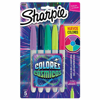 Lider Sharpie Marcador Permanente Punta Fina Colores Cosmicosos X5 oferta