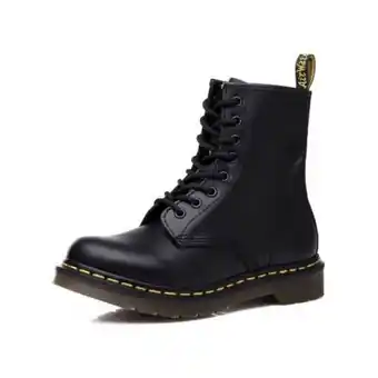 Linio Botas británicas martin de cuero de caña alta para hombre y mujer-negro oferta