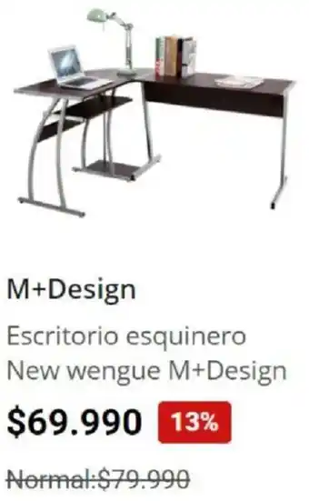 Easy M+Design Escritorio Esquinero New Wengue oferta