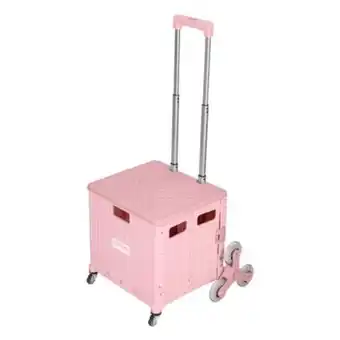 Linio Carro de compras plegable 45 lt ( carrito de feria) color rosado oferta