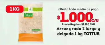 Tottus Arroz Grado 2 Largo y Delgado 1kg TOTTUS oferta