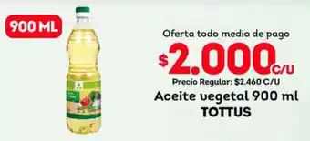 Tottus Aceite Vegetal 900ml TOTTUS oferta